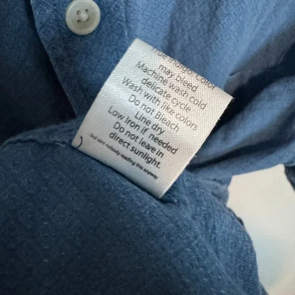 Corridor NYC Shirt Mens Small Blue Short Sleeve Geometric Woven Knit Huckberry - Picture 5 of 8